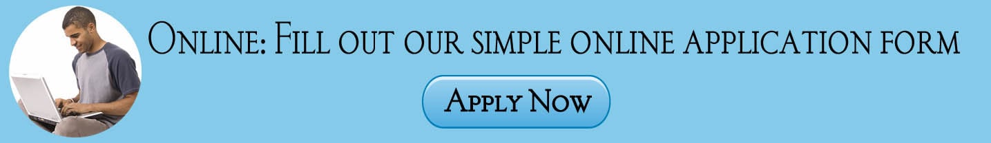 Text on the graphic says; Fill out our simply online application form. Click here to apply now.