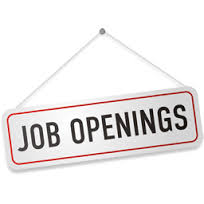 Image of a sign, hanging askew, that says Job Openings.